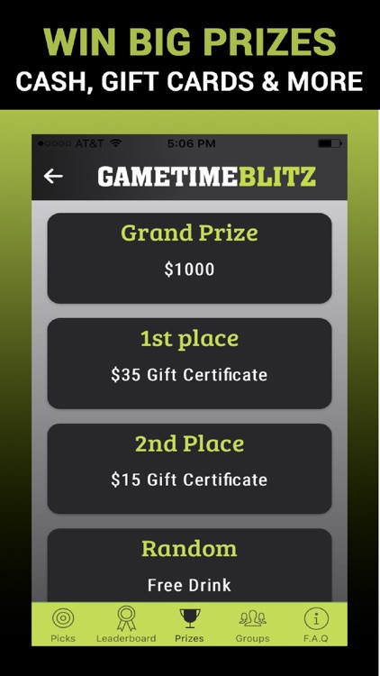 Gametime Blitz: Pick'em Game