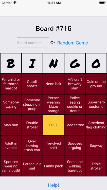 Minnesota State Fair Bingo