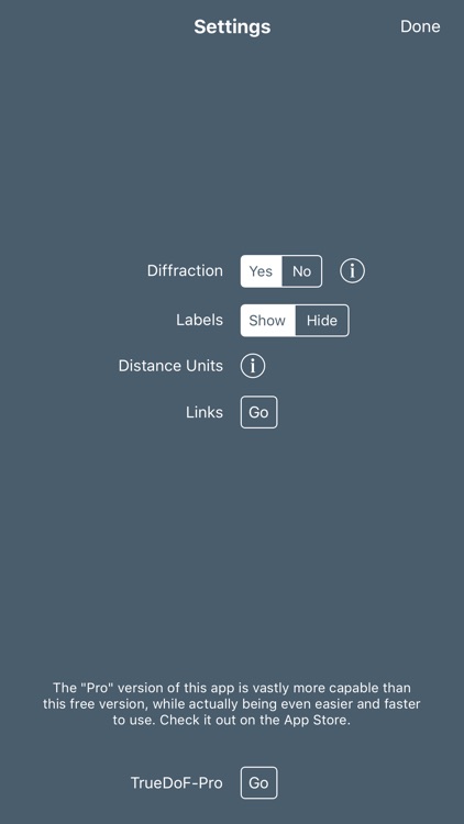 TrueDoF-Intro DoF Calculator screenshot-3