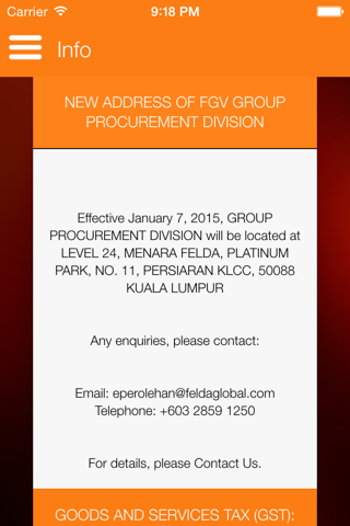 FGV Procurement screenshot 2