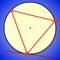 The app is designed for high school mathematics students to investigate the properties of angles in circles