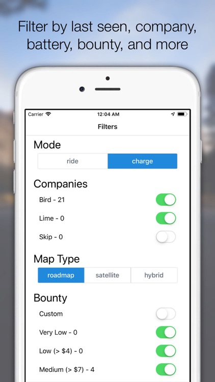 Scooter Map for Chargers