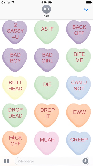 Candy Hearts 2 Stickers screenshot 2