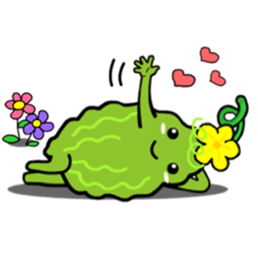 Cute Bitter Cucumber Sticker Icon