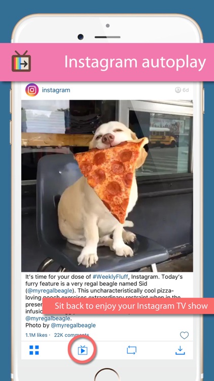 InsTV - autoplay and repost your favorite posts