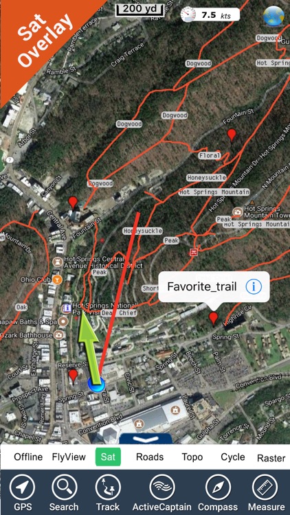 Hot springs National Park gps and outdoor map