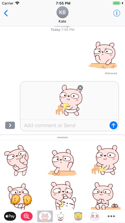 Pink Bear Funny Stickers