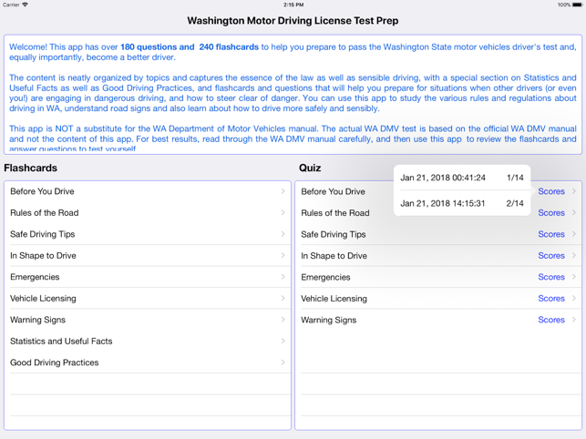 Washington DMV Test 2018