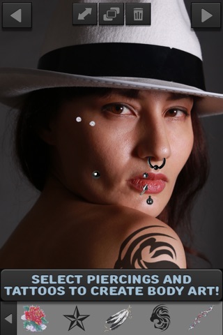 Piercing & Tattoo Photo Editor: Body Art Stickers screenshot 3
