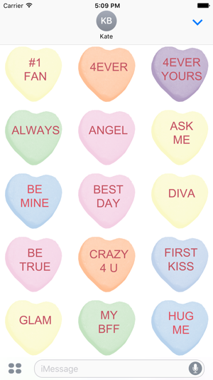 Candy Hearts 1 Stickers(圖2)-速報App