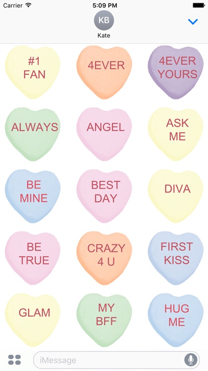 Candy Hearts 1 Stickers