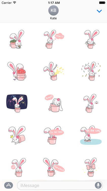 Lovely Bunny in A Cup Sticker