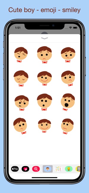 Cute boy - emoji smiley pack(圖1)-速報App