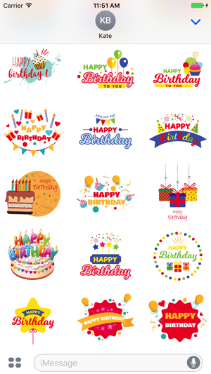 Happy Birthday funny sticker pack for iMessage(圖2)-速報App