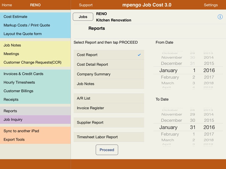mpengo Job Cost