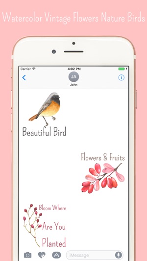 Animated Vintage Birds & FLoral Stickers