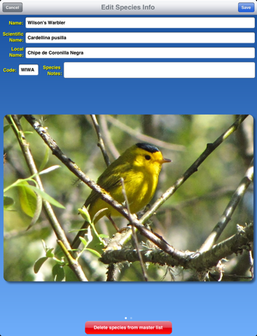 Birdwatcher's Diary for iPad screenshot 4