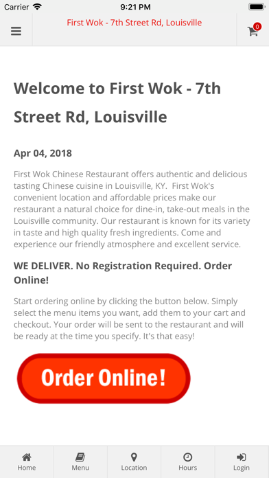 How to cancel & delete First Wok Louisville KY from iphone & ipad 1