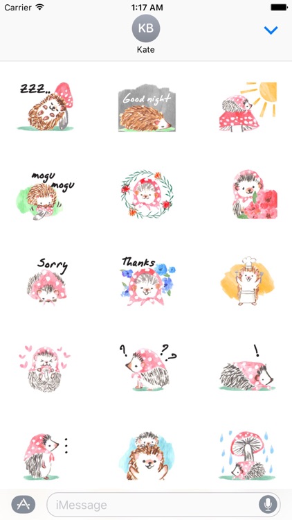 Cute Hedgehog and Mushroom Watercolor Sticker