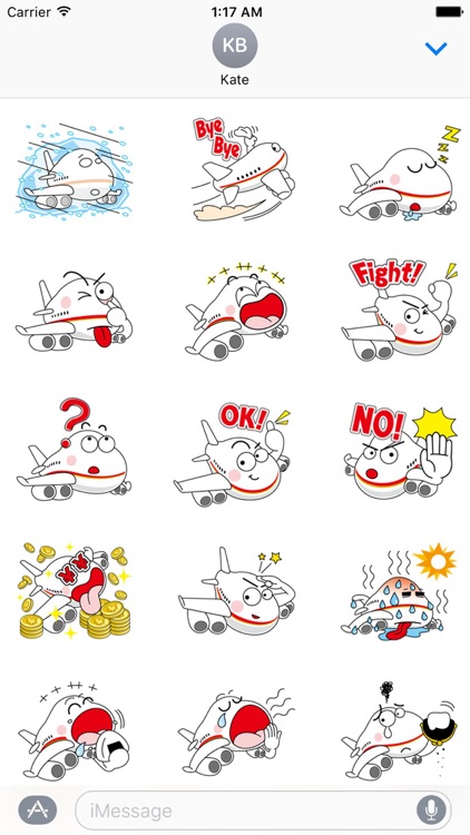 Happy Airplane Emoji Sticker