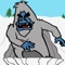 The Eskimo is exploring for treasure and has accidentally woken up the Yeti