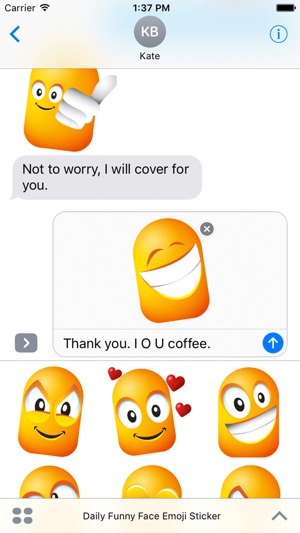 Daily Funny Face Emoji Sticker(圖4)-速報App