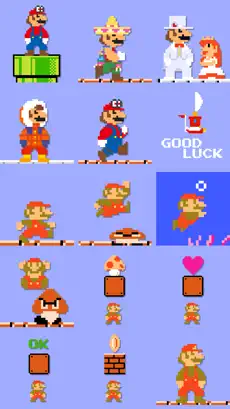 Captura 1 Pegatinas pixeladas de Mario iphone