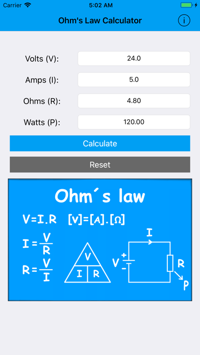 Ohm's Law Calc. screenshot 2