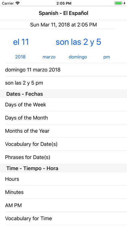 Spanish Language Notes App