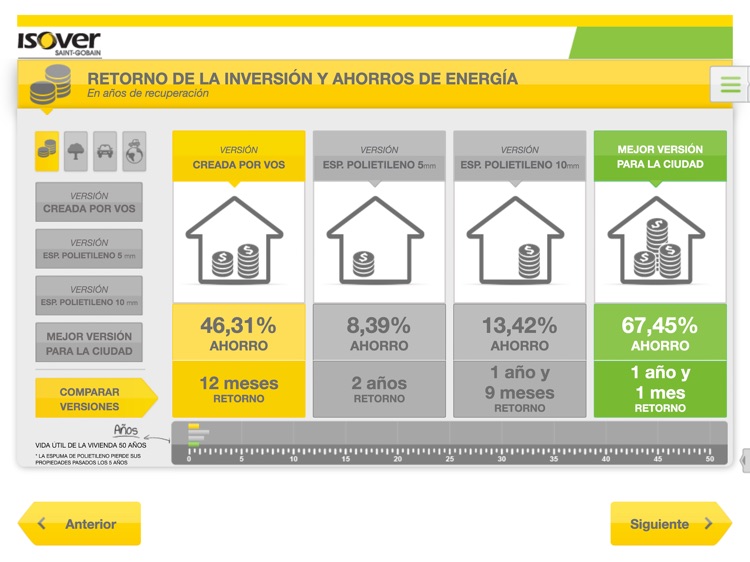 Calculador de Ahorro Energético Isover screenshot-3