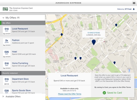 Amex UK for iPad® screenshot 4
