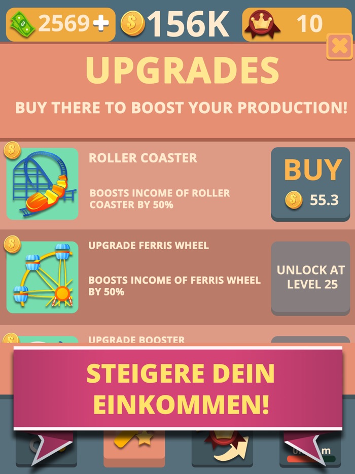 Theme Park Clicker Idle Spiel