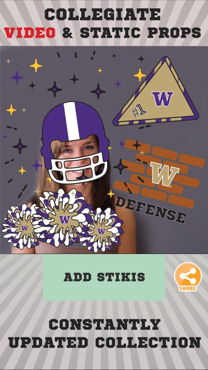 Washington Huskies Animated Selfie Stickers