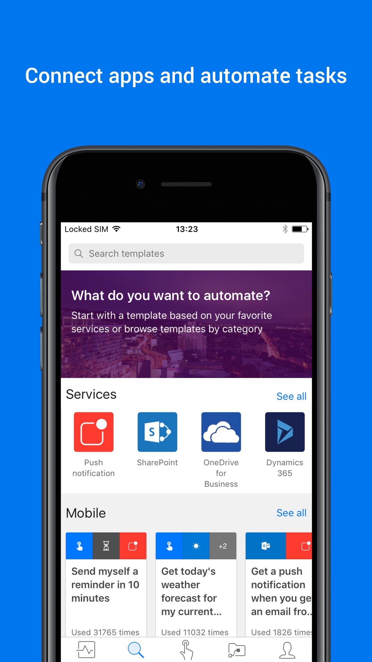 Screenshot do app Microsoft Flow