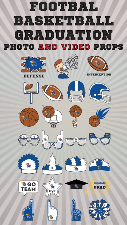 Kansas JayHawks Animated Selfie Stickers