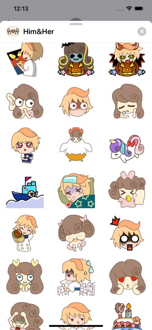 Him & Her Mood Couple Stickers(圖1)-速報App