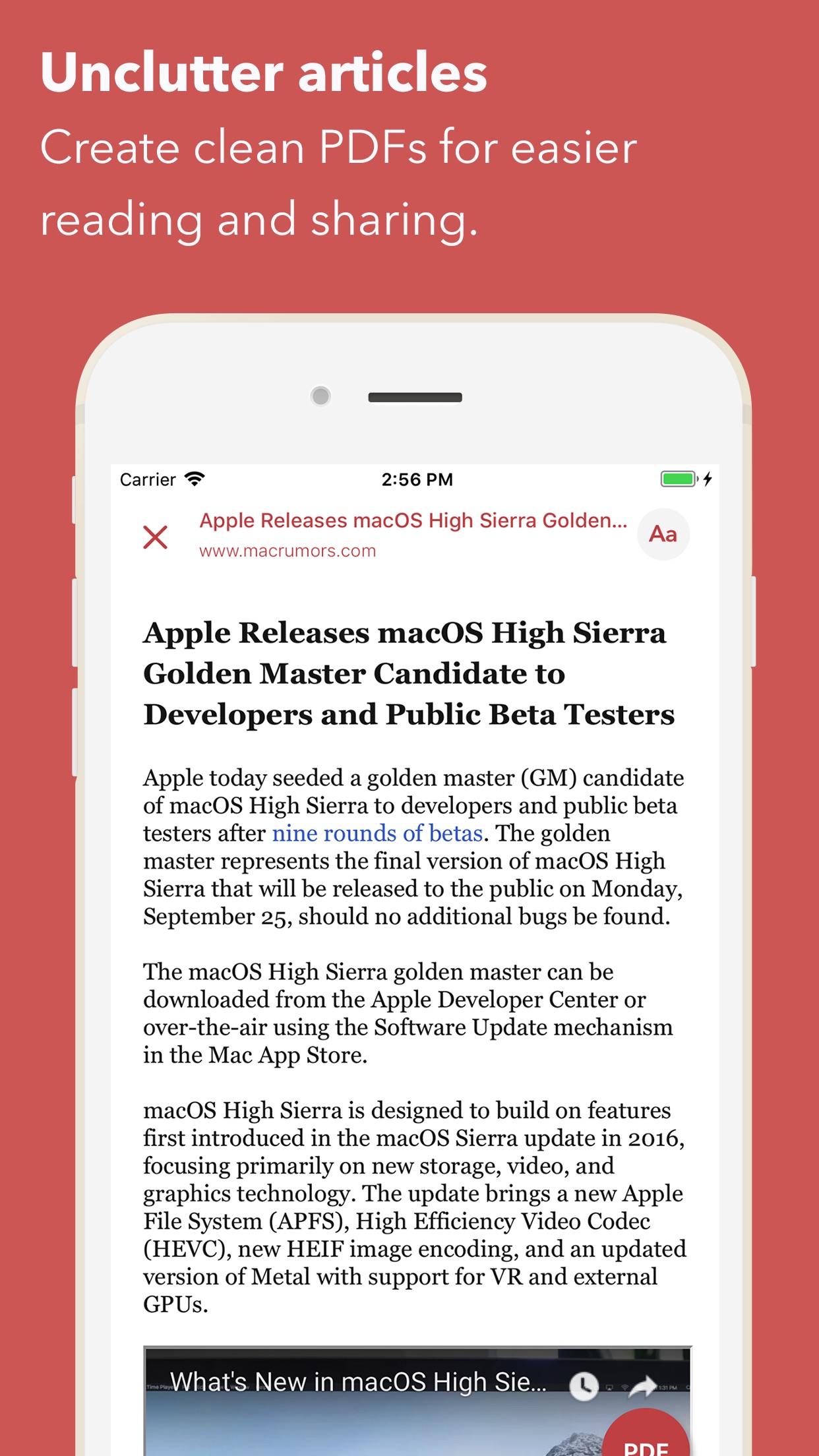 Screenshot do app Web to PDF Converter & Reader