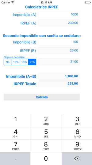 IRPEF Calculator