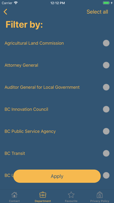 BCGov Directory screenshot 4