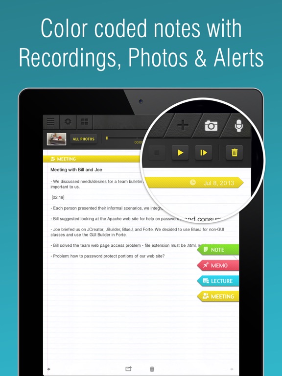 Super Notes: Recorder, Note, Memos, Photos. Notebook plus Notepad. free. screenshot