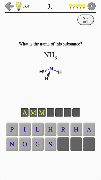 Chemical Substances: Chem-Quiz Screenshots