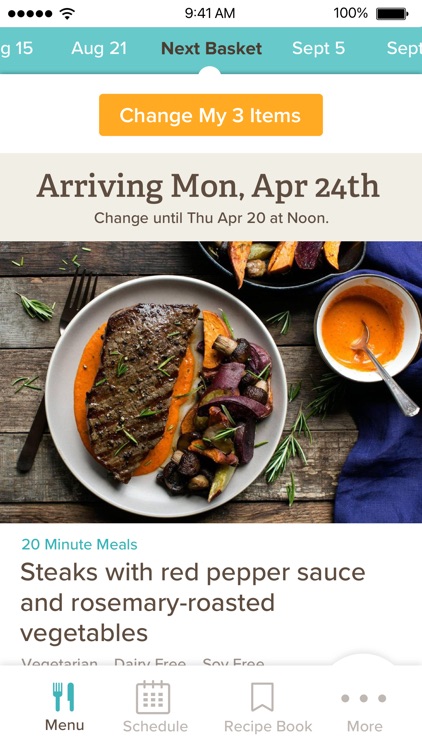 Sun Basket Healthy Meal Kit