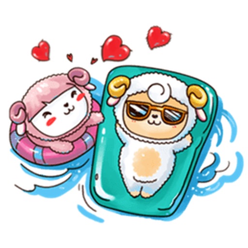 Aries and Love Sheep Sticker icon