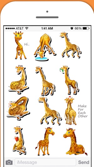 Cute Giraffe Animal Stickers for iMessage(圖2)-速報App