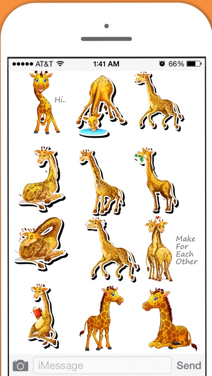 Cute Giraffe Animal Stickers for iMessage