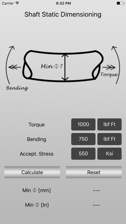 Shaft Static Dimensioning