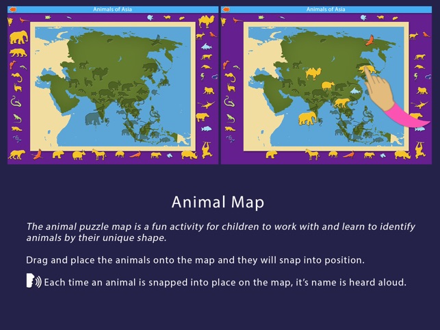 Animals of Asia - Montessori Geography For Kids(圖5)-速報App