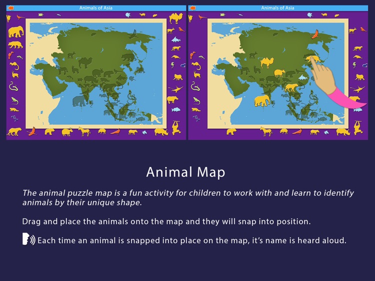 Animals of Asia - Montessori Geography For Kids screenshot-4