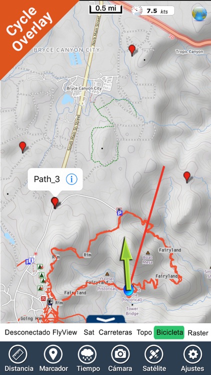Bryce Canyon NP gps and outdoor map with Guide