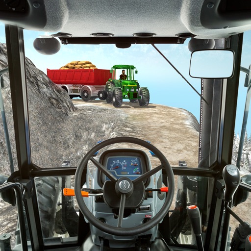 Farmer Tractor Cargo Transport Icon